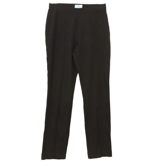 CeCe Pull-On Pants w/ Front Slits S Straight Leg Seamed Knit Black NEW B54 - Picture 2 of 6